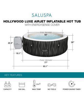 SaluSpa Hollywood EnergySense Luxe AirJet Inflatable Hot Tub