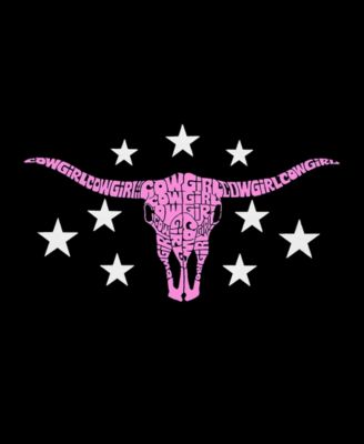 Women's Cowgirl Cowskull Premium Word Art Flowy Tank Top