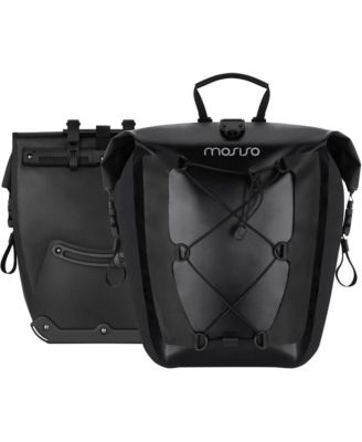 Waterproof Bike Panniers 2 Pack 25L Rear Rack Saddle Bags TPU Bicycle Storage Trunk Bag for Commuting Touring Road Mountain Cycling