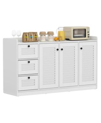 Modern Buffet Cabinet with 3 Doors and Enclosed Storage