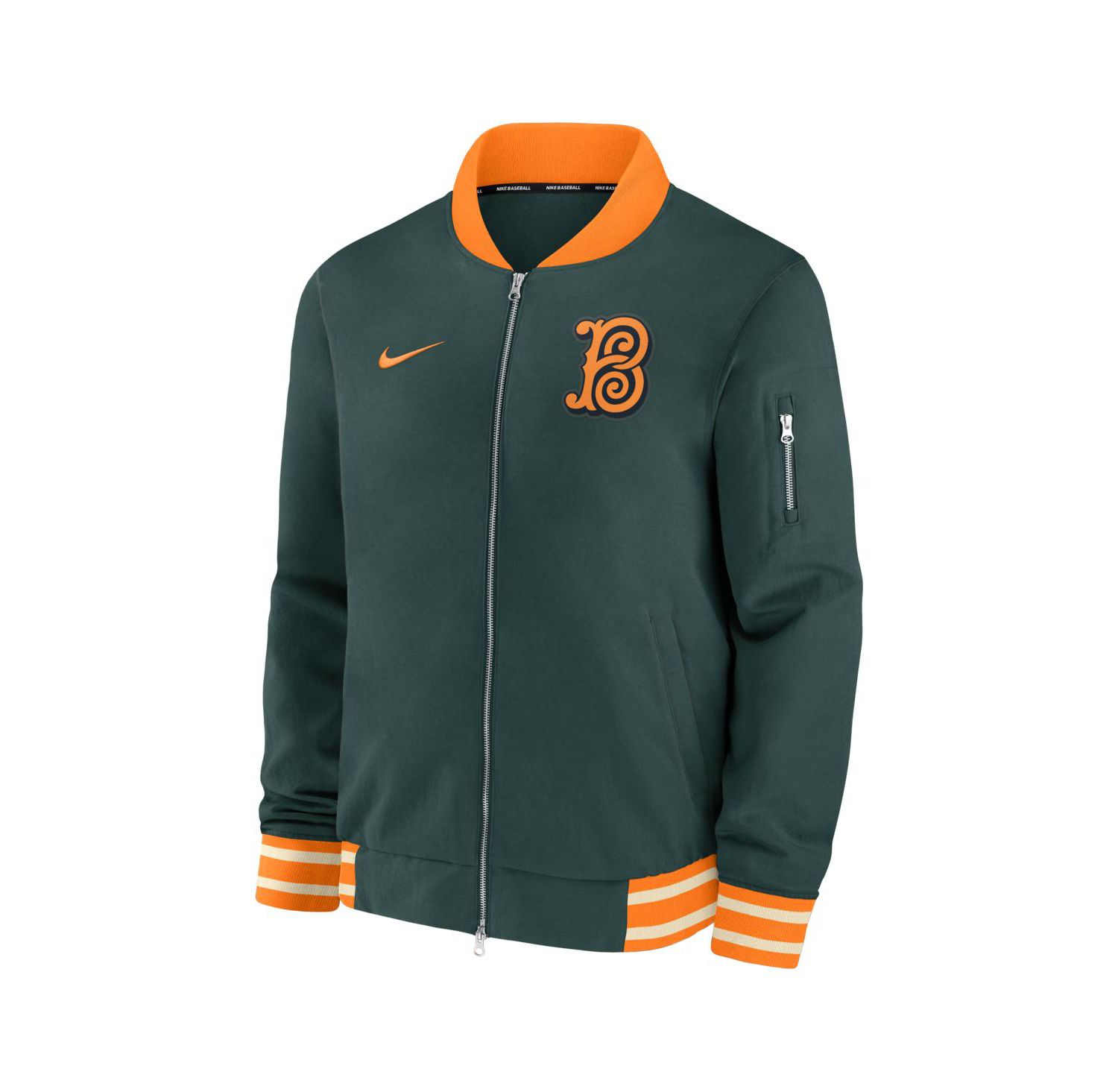Men's Green Baltimore Orioles 2026 City Connect Authentic Collection Relaxed Full-Zip Bomber Jacket