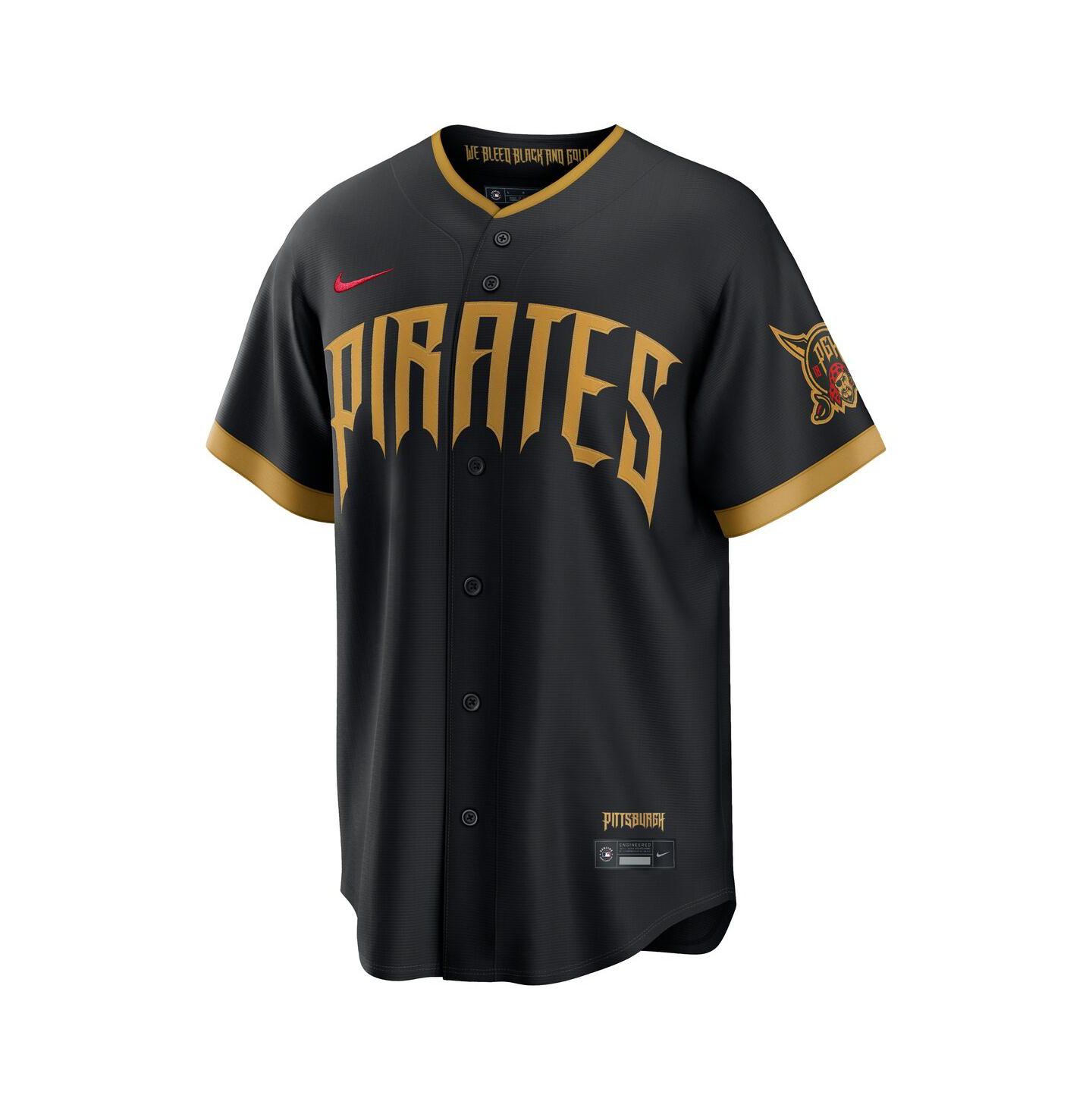 Мужской топ Nike Oneil Cruz Black Pittsburgh Pirates 2026 City Connect Stadium Jersey — фото 2