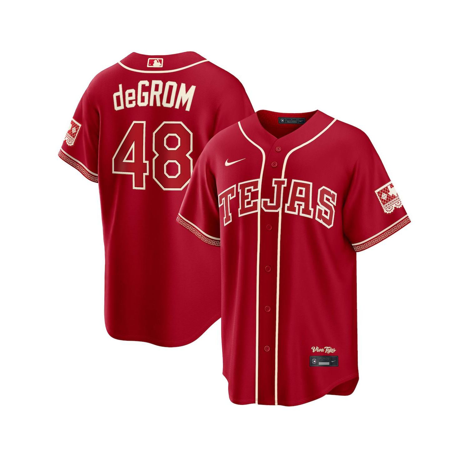 Men's Jacob DeGrom Red Texas Rangers 2026 City Connect Stadium Jersey