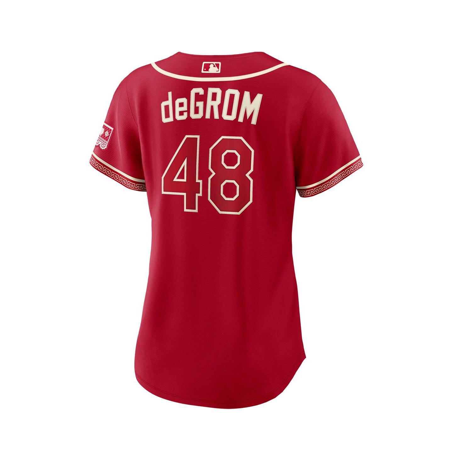 Женский топ Nike Jacob DeGrom Red Texas Rangers 2026 City Connect Stadium Jersey — фото 3