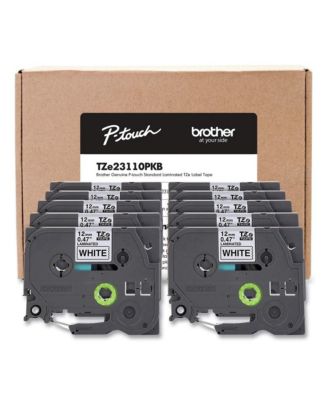 TZE23110PKB 0.5 in. TZe Series Standard Adhesive Laminated Labeling Tape (10/Pack)
