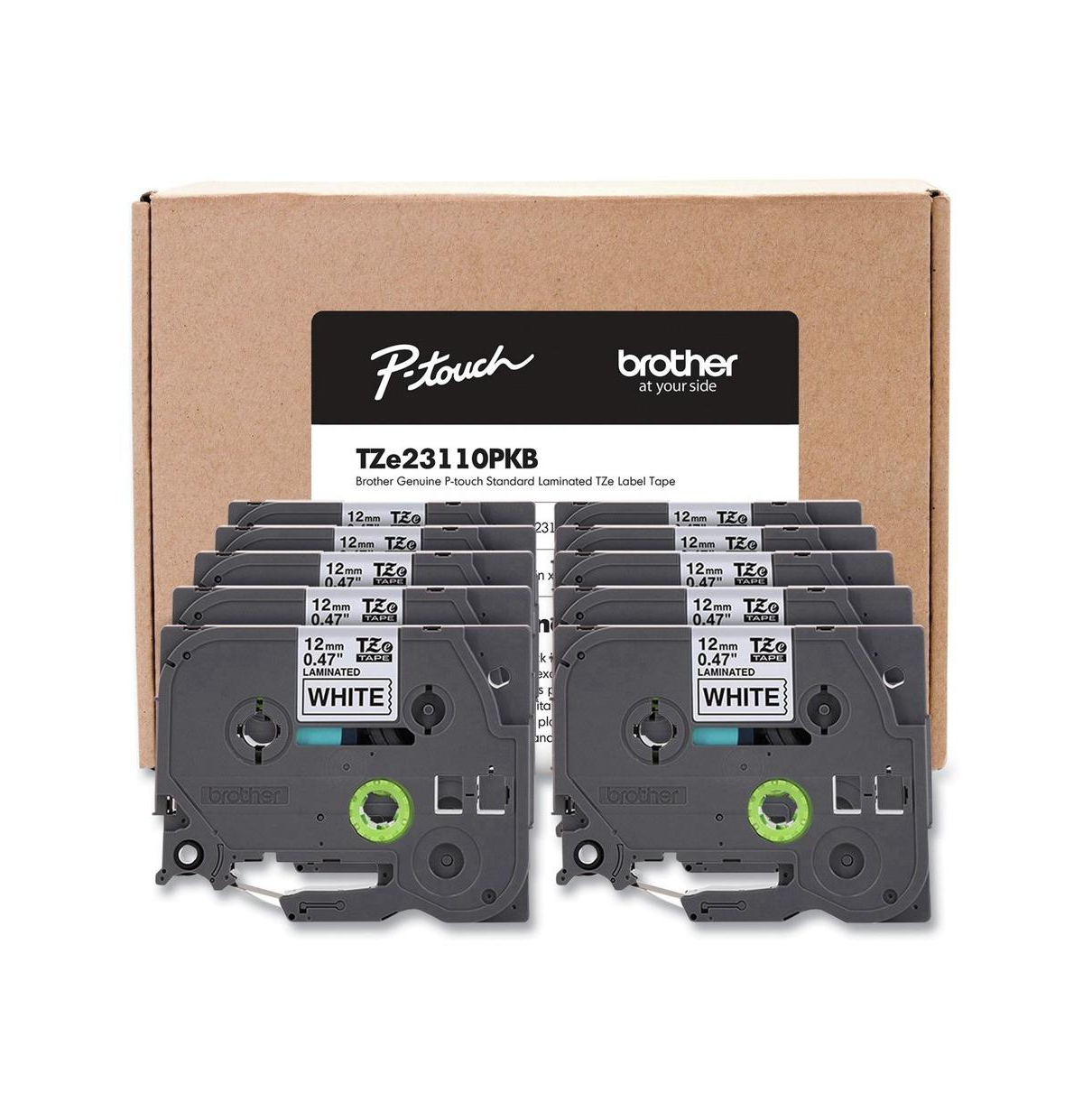 Brother P-Touch TZE23110PKB 0.5 in. TZe Series Standard Adhesive Laminated Labeling Tape (10/Pack)