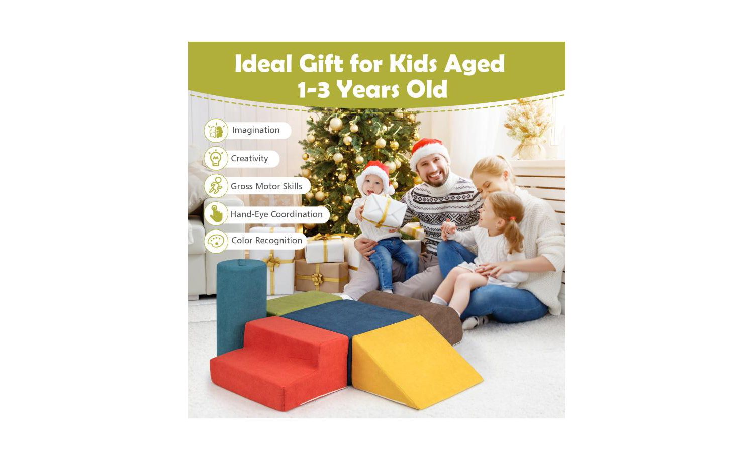 Foam Modular Climbing Blocks, 6-Piece Set