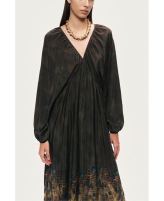 Women's Printed Long Sleeve Maxi Dress