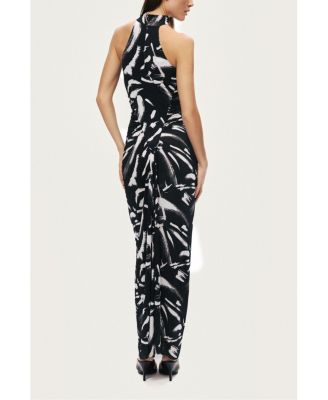 Women's Printed Halter Maxi Dress