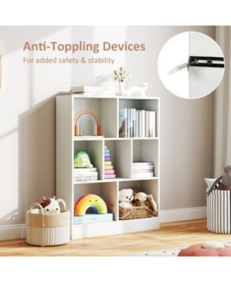 7-Section Freestanding Kids Bookshelf for Classroom, Daycare and Nursery