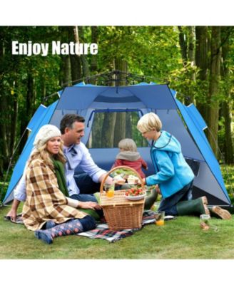 3-4 Person Pop-Up Beach Tent with UPF 50+ Protection and Front Porch