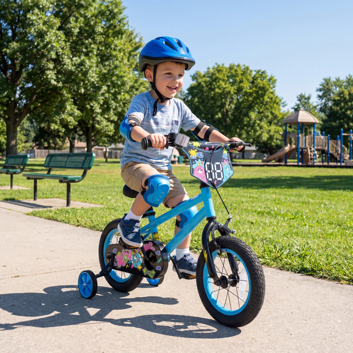 Slickblue Kids Ride On Bicycle with Training Wheels