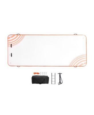 15 x 6 Ft Inflatable Floating Dock Platform with Non-Slip Surface and Ladder