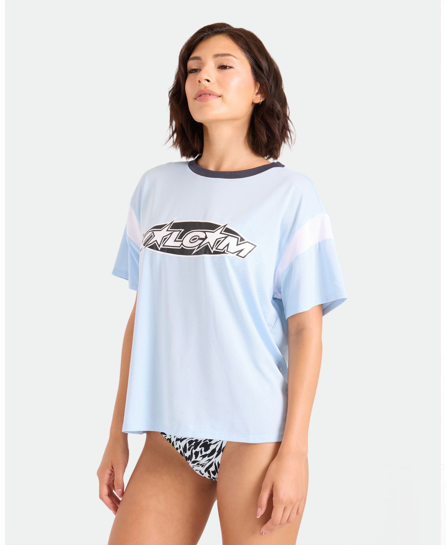 Women's Crewneck Short-Sleeve Swim Cover-Up Jersey