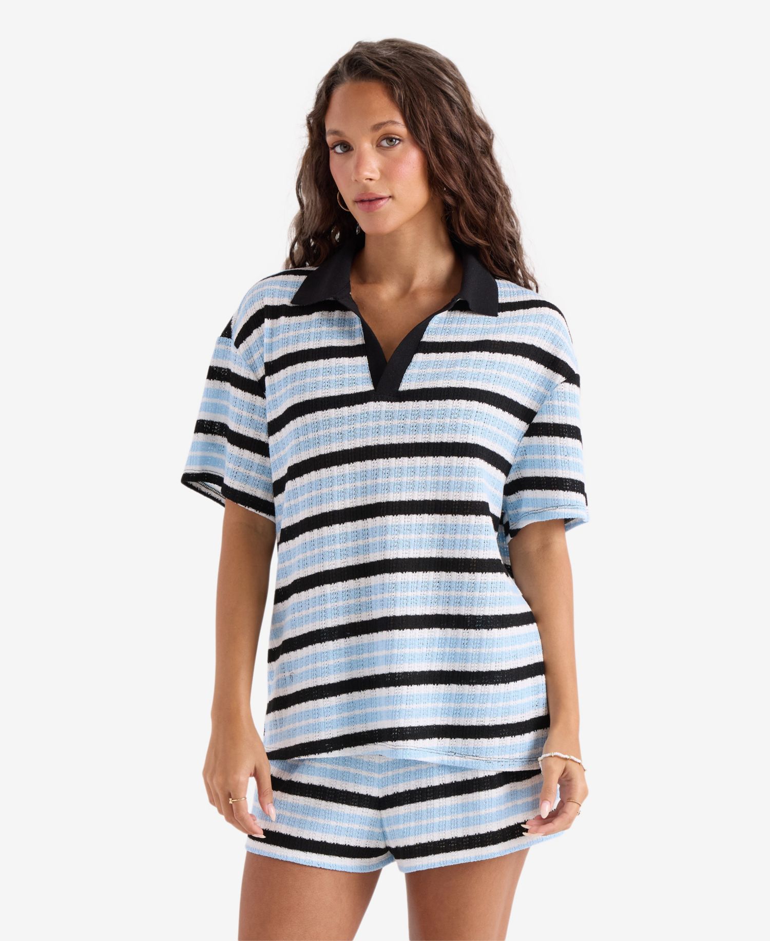 Women's Striped Pull-On Swim Cover-Up Shorts