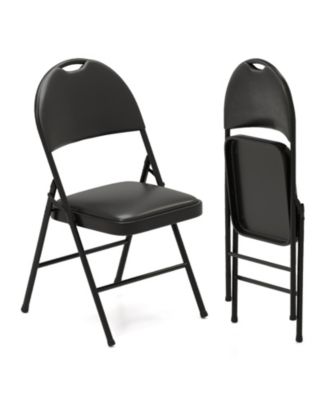 2-Pack Padded Folding Chairs with Metal Frame and Carry Handle