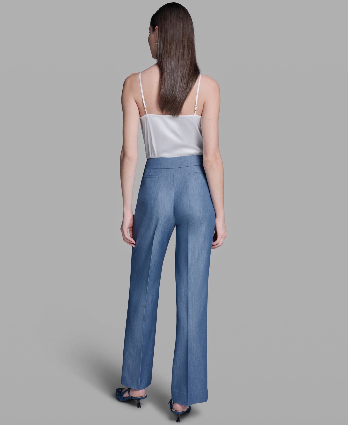 Женские брюки BCBG High-Rise Wide-Leg Denim Pants, цвет: Светлый синий индиго — фото 5