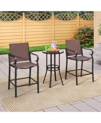 Breathable Mesh Fabric Counter Height Bar Stools Set of 2