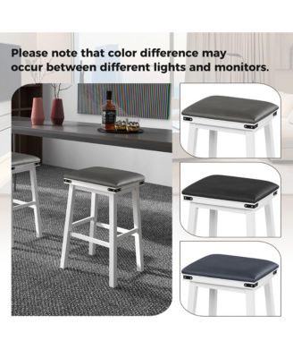 PU Leather Bar Stools Set of 4 30'' Counter Height Dining Stools w/ Upholstered Seat