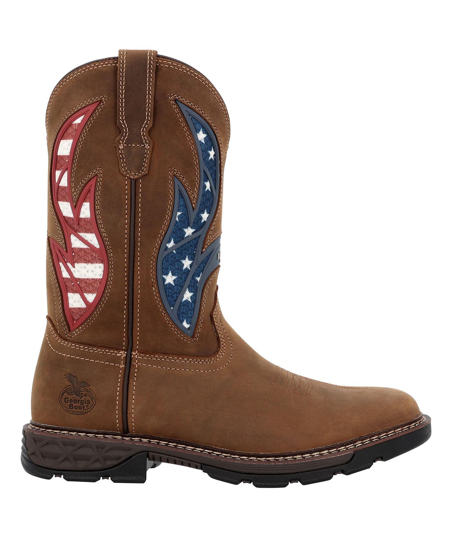 Мужские ботинки GEORGIA BOOT Carbo-Tec FLX 11" Patriotic Pull-On Work Boot, цвет: Коричневый — фото 2
