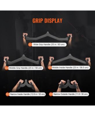 LAT Pulldown Attachments 5 Piece Set with T Bar V Bar and Tricep Bar