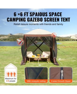 6x6 FT Pop Up Gazebo Tent 4-Sided with Mosquito Netting