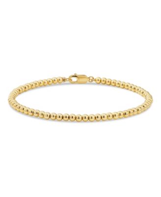 3mm Beaded Ball Chain Bracelet in Gold Plated Sterling Silver, in