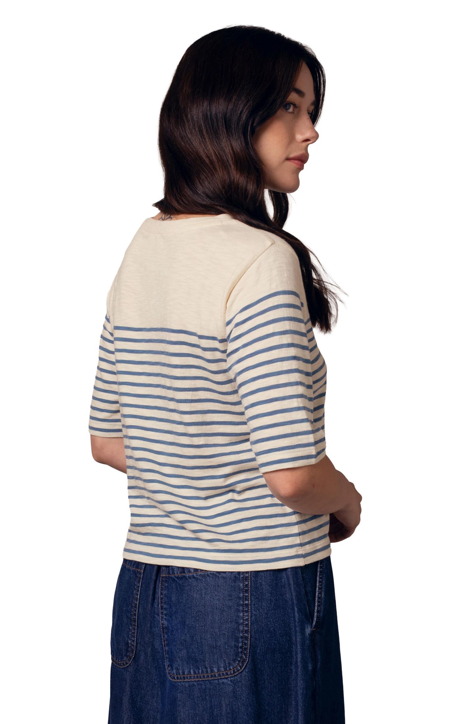 Women's Stripe Sleeve T-shirt