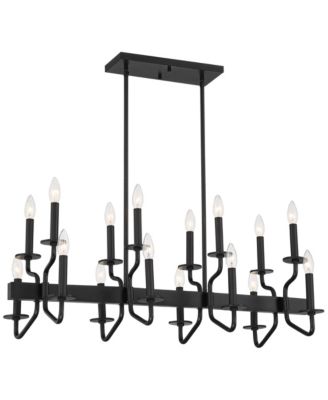 Gloss Linear Pendant Chandelier Wide Modern 16-Light Fixture for Kitchen Island Dining Room Home