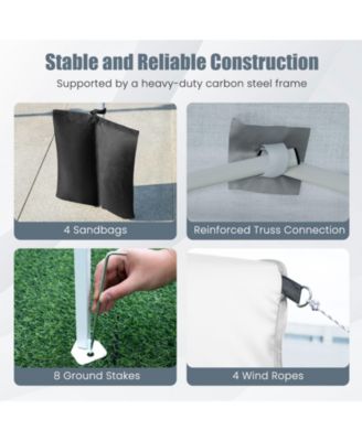 6.5x6.5 ft Pop-Up Canopy Tent with 4 Sidewalls and Wheeled Carry Bag