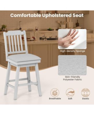 25 inch Modern Bar Stools Set of 2 with Upholstered Swivel Seat