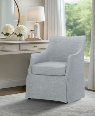 London 25" Upholstered Skirted Dining Arm Chair