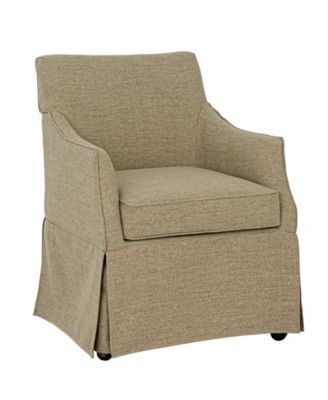 London 25" Upholstered Skirted Dining Arm Chair