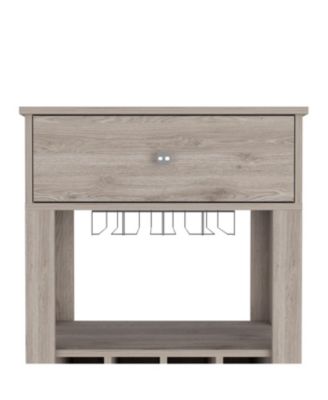 Bar Cart with 12 Wine Cubbies, Glassware Storage and 2.2  Casters