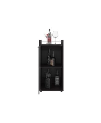 Compact Minibar Cabinet with 2 Doors and Open Shelf
