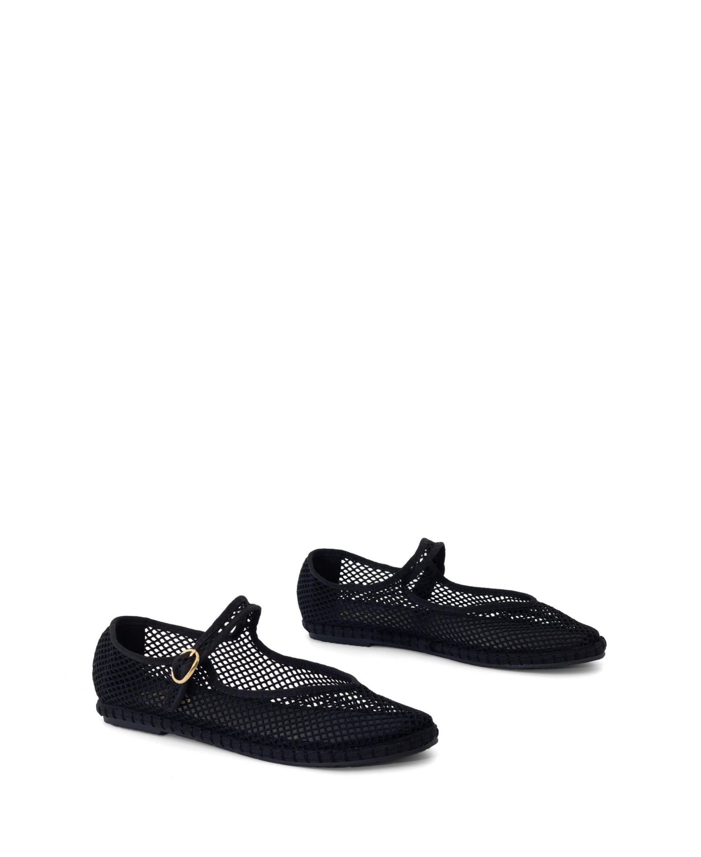 Женские балетки Therapy Australia Alicante Round Toe Mary jane ballet flats, цвет: Чёрный сетчатый — фото 4