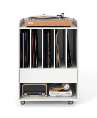 Record Player Stand Turntable Stand with Drawer and Record Holder