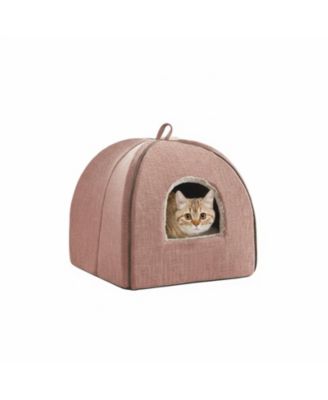 Foldable Cat Bed Cave Tent with Removable Washable Pillow Durable Scratch Resistant for Indoor Cats Kittens Pets
