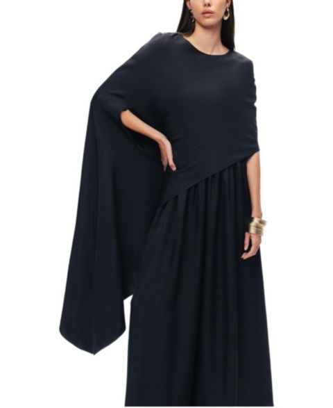 Женская блузка NOCTURNE Draped Cape, цвет: Чёрный