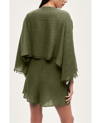 Women's Cropped Boat-Neck Blouse