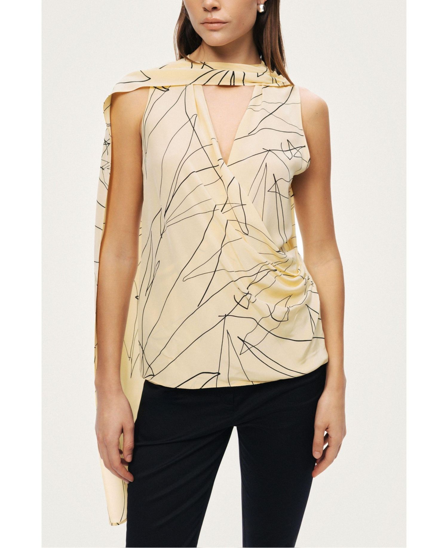 Women's Shawl Detail Blouse