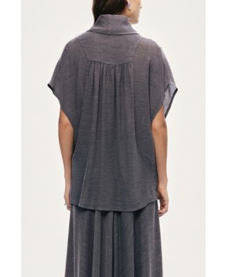 Women's Draped Wrap Blouse