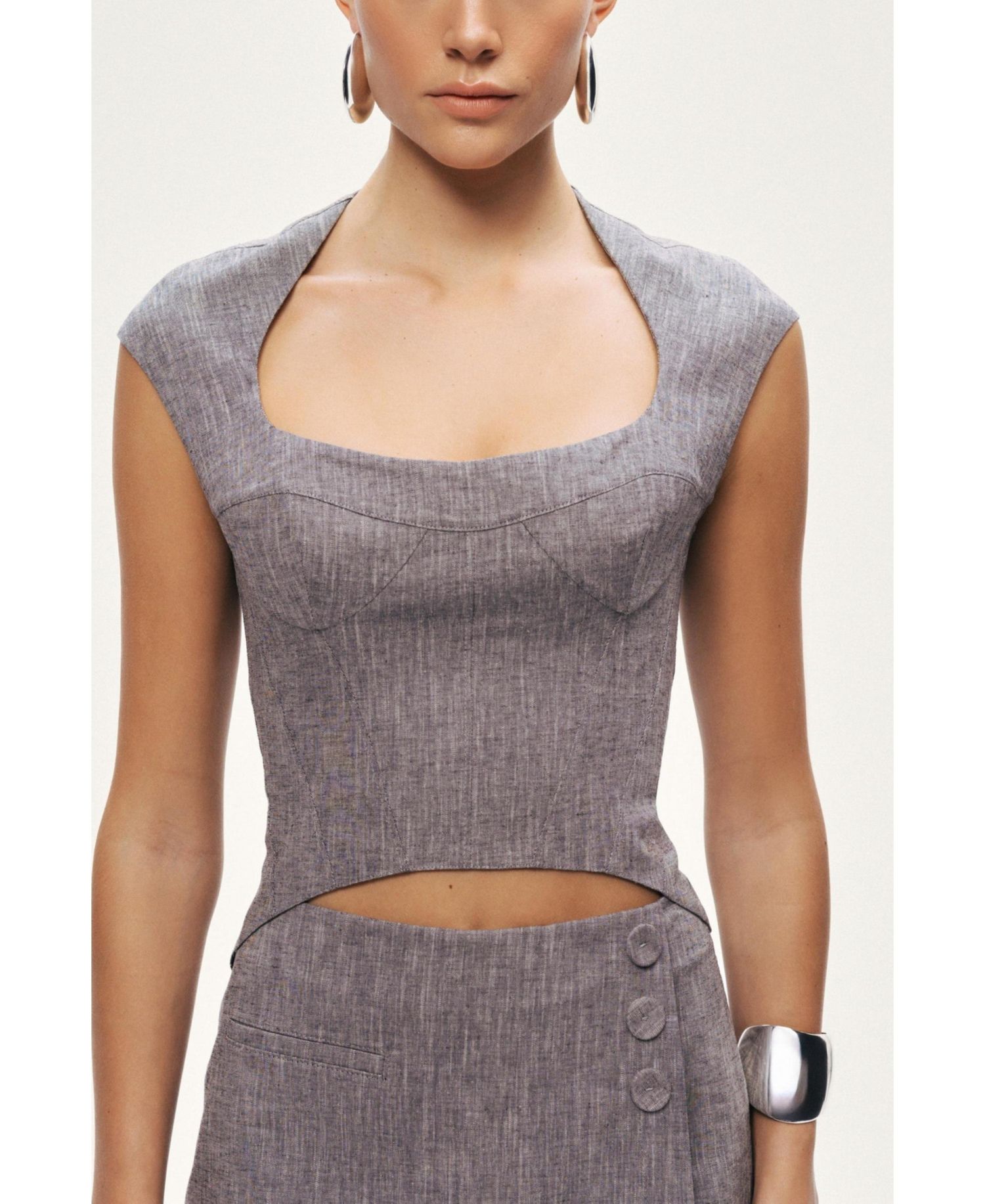 Women's Open-Back Tailored Top