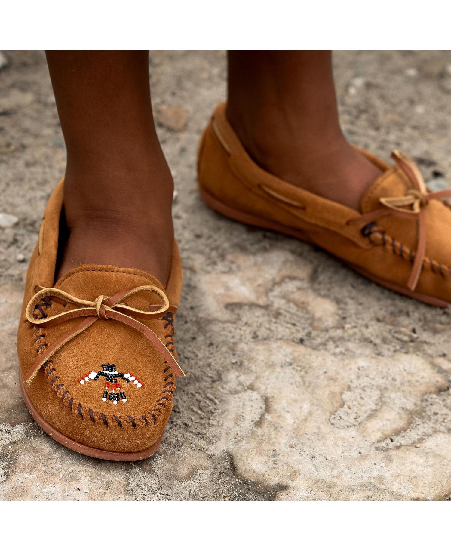 Little Girls Kids' Thunderbird Animikii Suede Beaded Moccasins