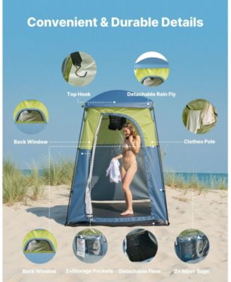 Single-Room Camping Shower Tent with 5-Gallon Shower Bag