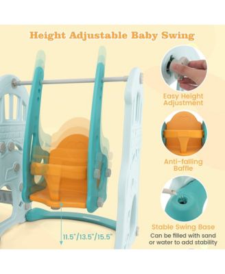 Toddler Slide and Swing Set 4-in-1 Indoor Playground w/ Extra-long Slide