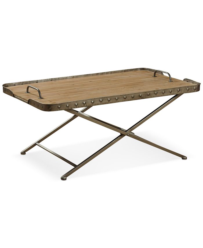 StyleCraft Venten Top Folding Coffee Table with Removable Tray Top