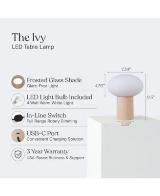 Ivy Dimmable LED Table Lamp with USB-C Port