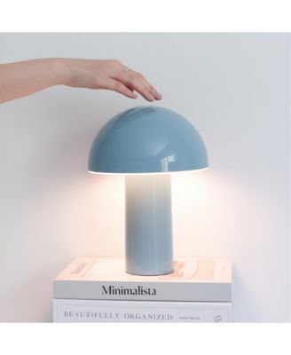 Celia 10" Portable LED Table Lamp with Dome Mushroom Shade