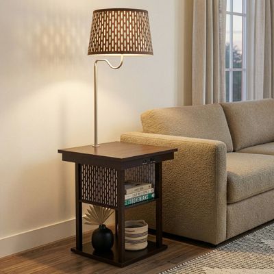 Madison LED Table & Lamp Combo Bundle with USB and Wireless Charging Pad, Set of 2